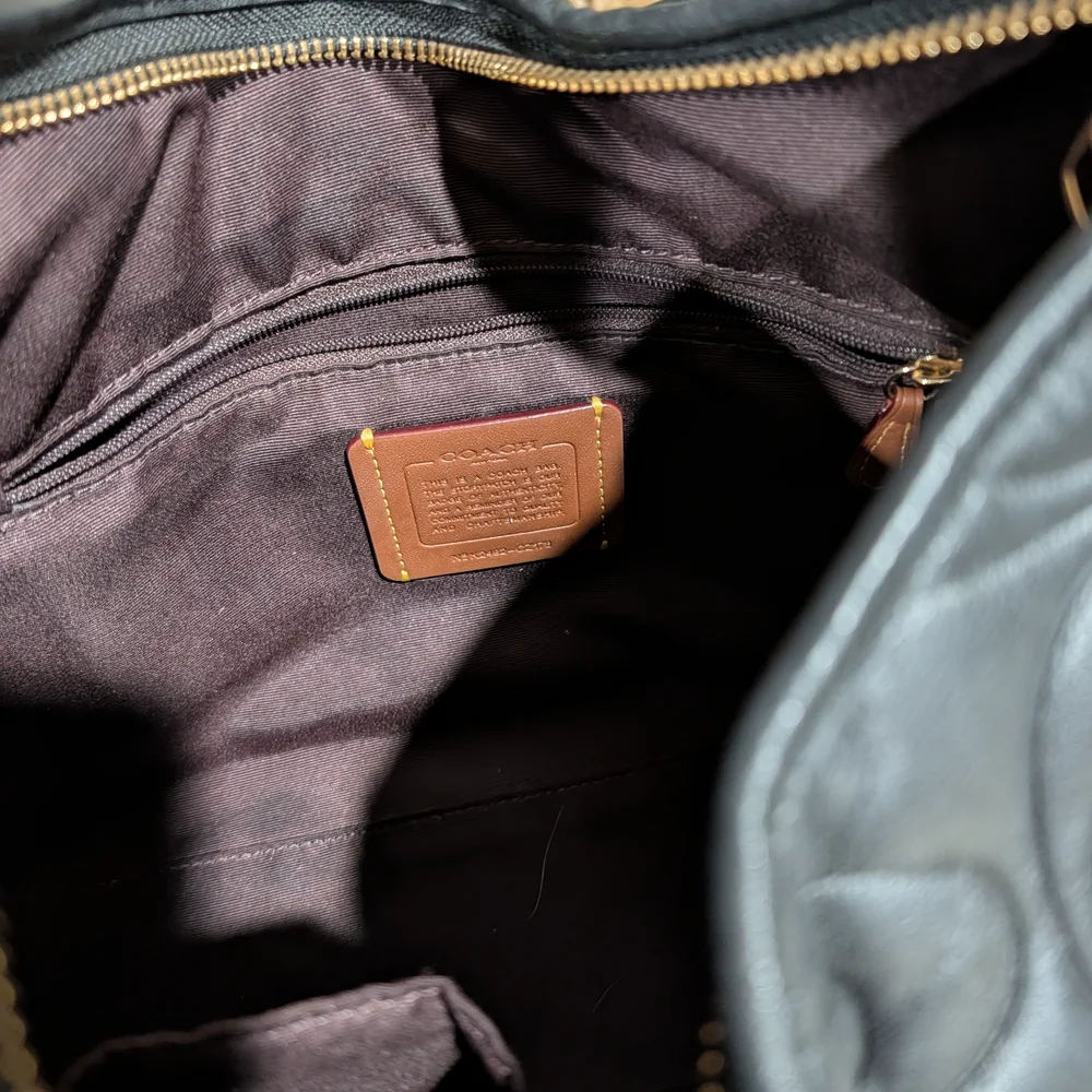 Coach Black Embossed Shoulder Bag - Picture 6 of 9